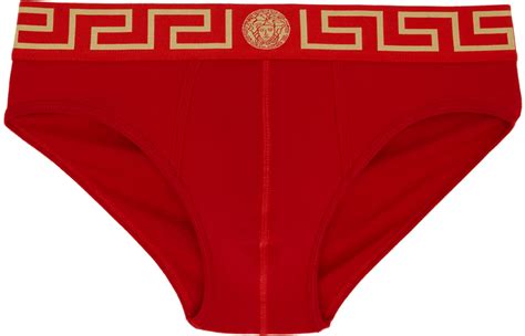 versace red greca stretch cotton brief|Versace men's border briefs.